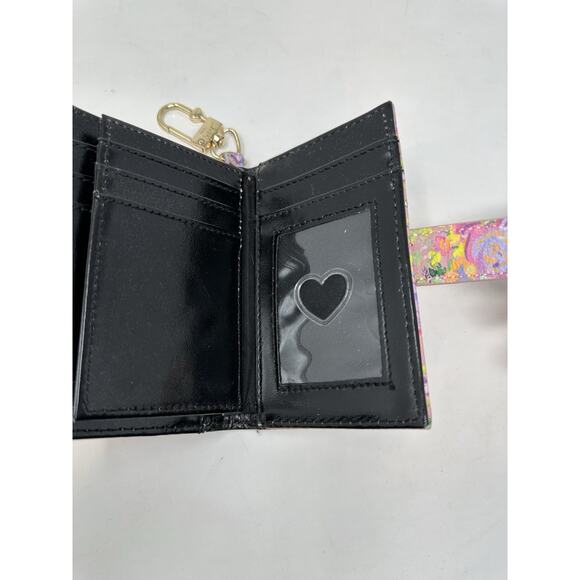 Betsey Johnson Wallet Pink Floral Card Holder ID Window Heart Magnetic - Picture 6 of 6